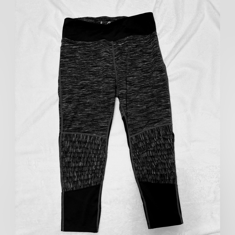 Sam Edelman Moto Capri Leggings Black Gray Women’s Size Small